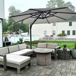 Changing Led Cantilever Umbrella