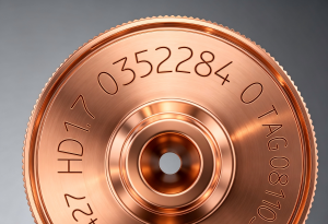 UV  laser engraving on copper parts.