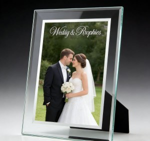 A glass photo frames.