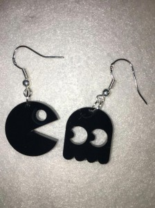 Pac Man Themed Laser Cut Acrylic Jewelry