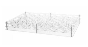 Laser-cut acrylic medical supplies with precise shapes.