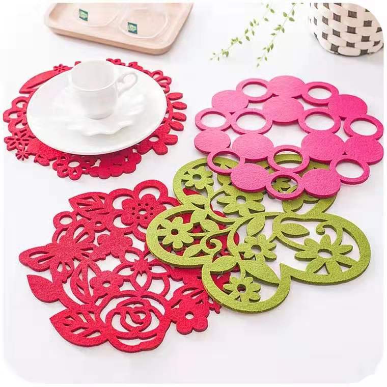 laser cut felt coasters, laser cut felt placements
