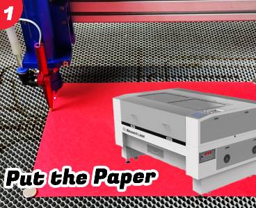 cara memotong kertas dengan laser langkah 1.