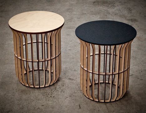 Laser Cut Wooden Stools Display