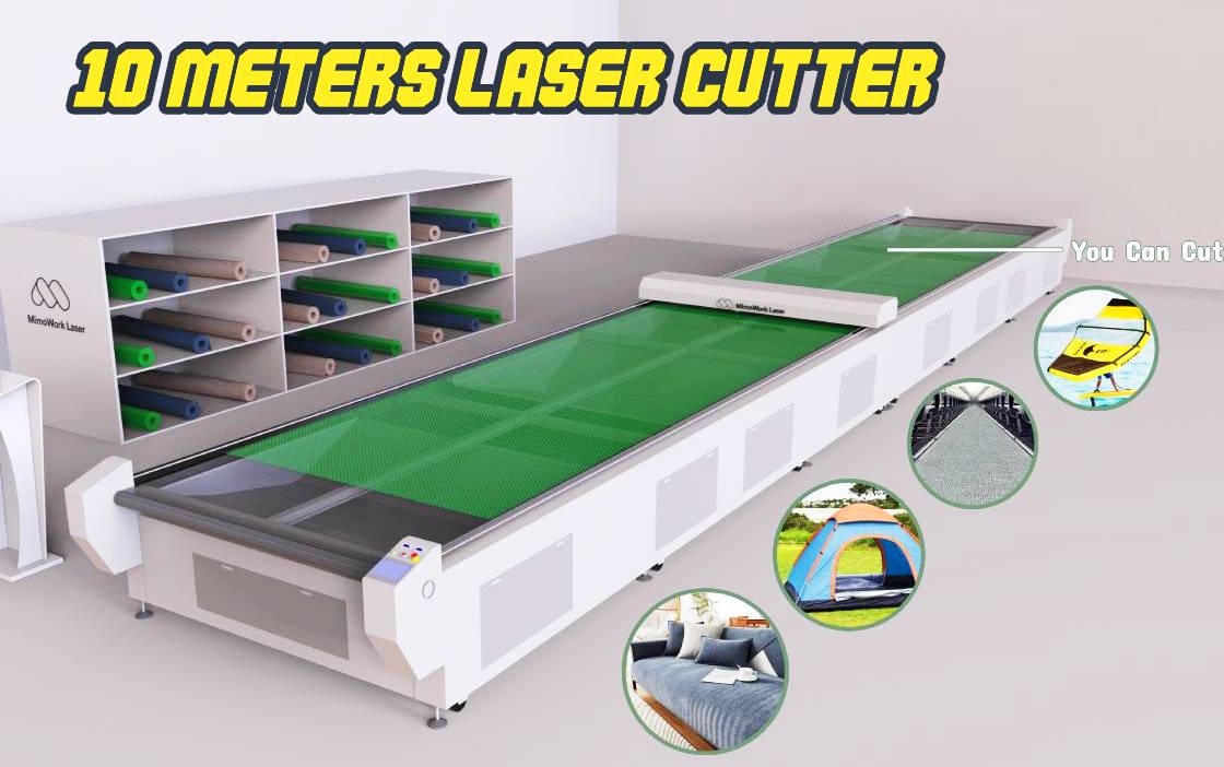 laser cutting long fabric with large format laser cutter