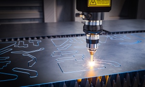 Laser cutting.
