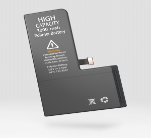 Laser engraved anodized aluminum battery.