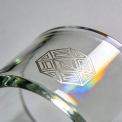 It's laser-marked glassware.