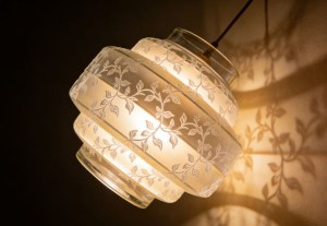 Patterns etched onto glass lampshades project .