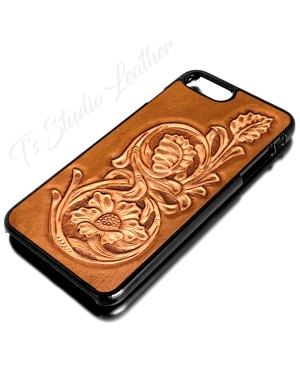 Personalized Hand Tooled Style Leather Phone Case