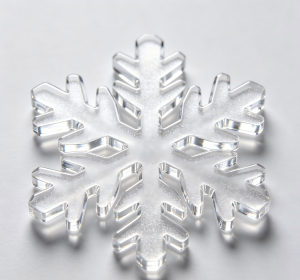 Snowflake pieces cut by CO₂ laser.