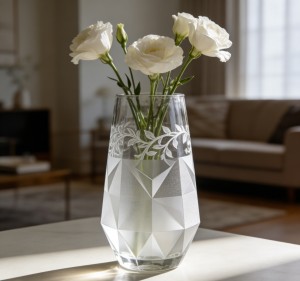 It's surface-etched decorative vase.