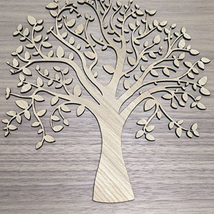Tree Laser Cut from Oak Veneer