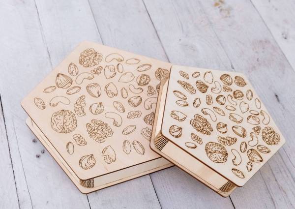 Vector Laser Engraving on Wood Box